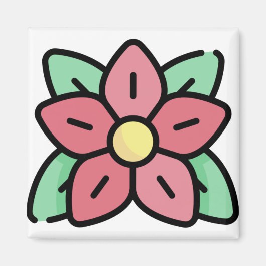 Pointsettia Magnet (Vorne)