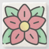 Pointsettia Steinuntersetzer (Vorderseite)