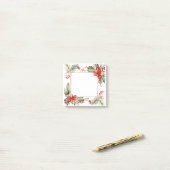 Pointsettia und Evergreen Border Post-it Klebezettel (Auf Schreibtisch)