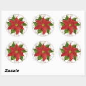 Pointsettia Weihnachtskuchen Toppers Stickers (Blatt)