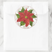 Pointsettia Weihnachtskuchen Toppers Stickers (Tasche)