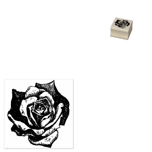 Pointy-Petal-Rose Gummistempel (Stempel)