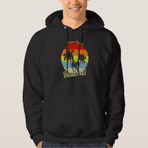 Poipu Beach Hawaii Retro Tropical Palm Trees Vacat Hoodie