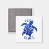 Poipu Beach Hawaii Vacation Tribal Turtle Magnet (Vorderseite/Rückseite)