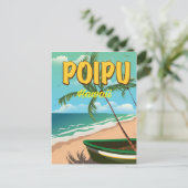 Poipu Hawaii Reiseplakat Postkarte (Stehend Vorderseite)