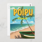 Poipu Hawaii Reiseplakat Postkarte (Vorne/Hinten)