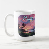 Poipu Kauai Hawaii Beach Palm Trees Retro Kaffeetasse (Links)