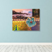 Poipu Sunrise, Kauai Hawaiian Collage Leinwanddruck (Insitu (Holzboden))