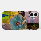 Poipu Sunrise, Kauai Hawaiian Peacock Collage Case-Mate iPhone Hülle (Rückseite (Horizontal))