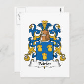 Poirier Familienwappen Postkarte (Vorne/Hinten)