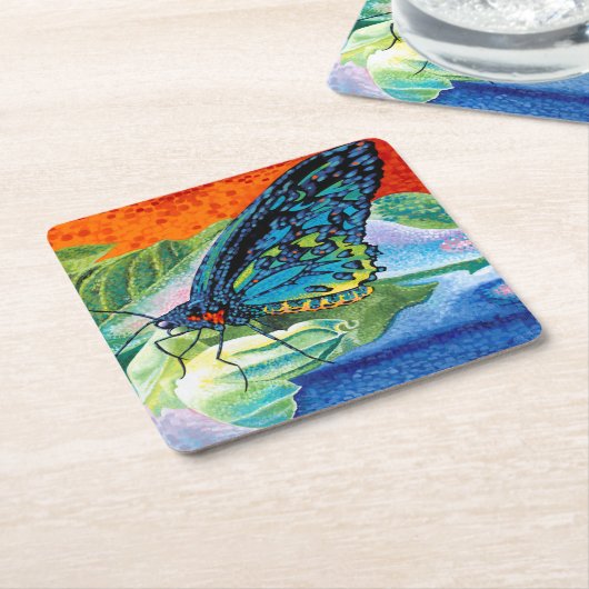 Poised Butterfly II Rechteckiger Pappuntersetzer (angewinkelt)