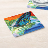 Poised Butterfly II Rechteckiger Pappuntersetzer (angewinkelt)
