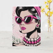 Poised Chic Coutere Birthday Karte (Gelbe Blume)