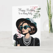 Poised Chic Noir Birthday Karte (Vorderseite)