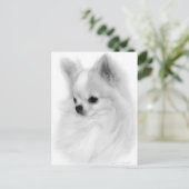 Poised Chihuahua Hand bemalt Portrait Postkarte (Stehend Vorderseite)