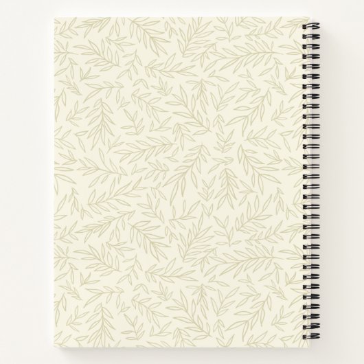 Poised & Powerful Ivory and Gold Spiral Notebook Notizblock (Rückseite)
