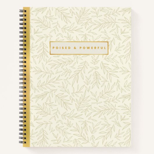 Poised & Powerful Ivory and Gold Spiral Notebook Notizblock (Vorderseite)