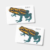 Poison dart frog cartoon illustration ausweis (Vorder- & Rückseite)