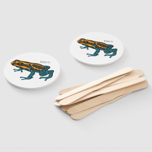 Poison dart frog cartoon illustration fächer (Non-assembled)