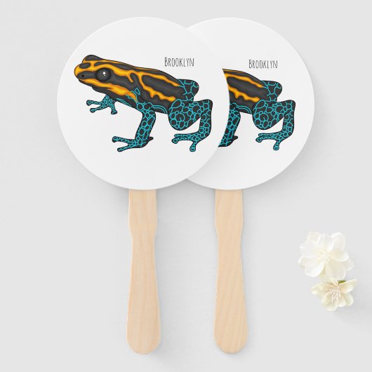 Poison dart frog cartoon illustration fächer (Vorne und Hinten)
