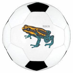 Poison dart frog cartoon illustration  fußball