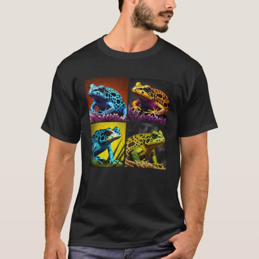 Poison Dart Frog Pop Illustration Colorful Animal T-Shirt (Vorderseite)