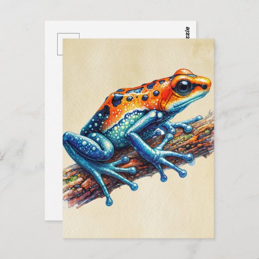 Poison Dart Frosch Orange Blue Postkarte (Vorne/Hinten)