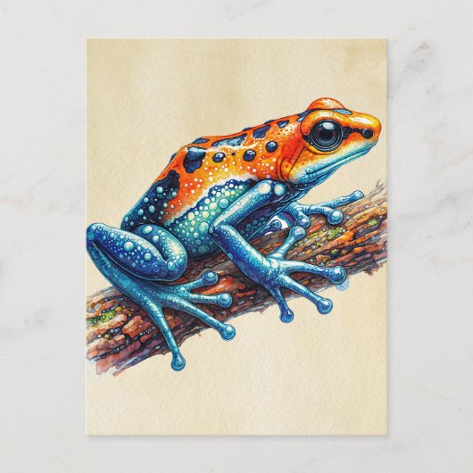 Poison Dart Frosch Orange Blue Postkarte (Vorderseite)
