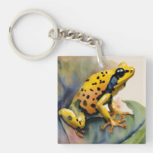 Poison Dart Yellow Frog Watercolor