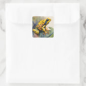 Poison Dart Yellow Frosch Wasserfarbe Quadratischer Aufkleber (Tasche)