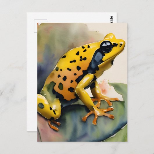 Poison Dart Yellow Frosch Wasserfarben Kunst Postkarte (Vorne/Hinten)