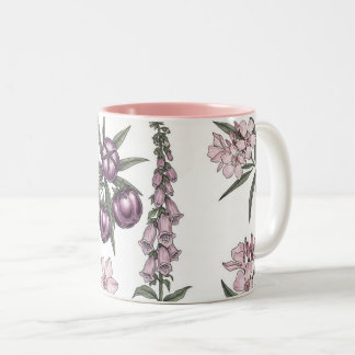 "Poison Garden Mug, Vintage Botanical Illustration Zweifarbige Tasse