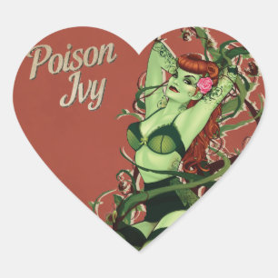 Poison Ivy Bombshell Herz-Aufkleber