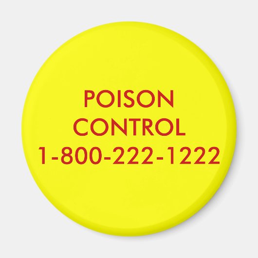 POISON-KONTROLLE1-800-222-1222 MAGNET (Vorne)