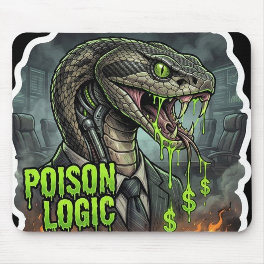 Poison Logic – Lies Profit Snake Politician Mousepad (Vorne)