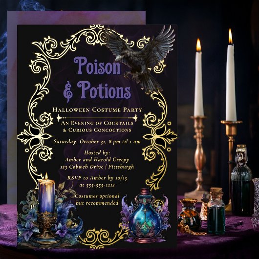 Poison & Potions Halloween-Kostümparty Folieneinladung