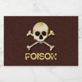Poison Skull And Crossbones Design Alkoholflaschenetikett (Einzelnes Label)
