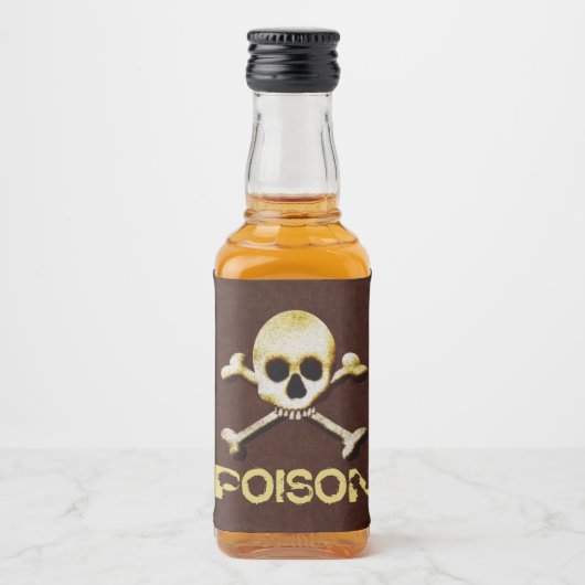 Poison Skull And Crossbones Design Alkoholflaschenetikett (Vorderseite)