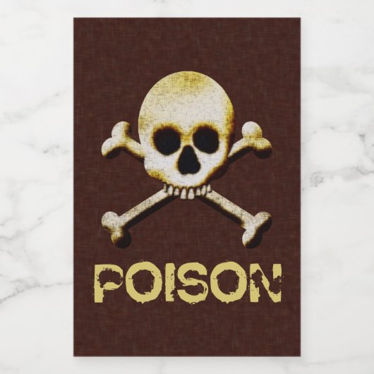 Poison Skull And Crossbones Design Weinetikett (Einzelnes Label)