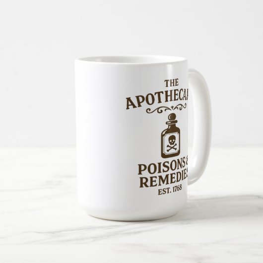 Poisons & Remedies Coffee Mug – Apothecary-Style Kaffeetasse (VorderseiteRechts)