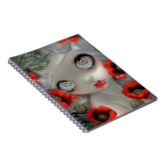 "Poisony Beauties III: Opium Poppy" Notebook Notizblock (Rechte Seite)