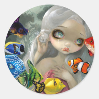 "Poissons Volants: Arc-en-Ciel"-Aufkleber Runder Aufkleber