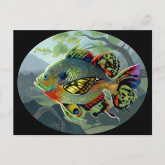 "Poissons Volants: Étude II" Postcard Postkarte