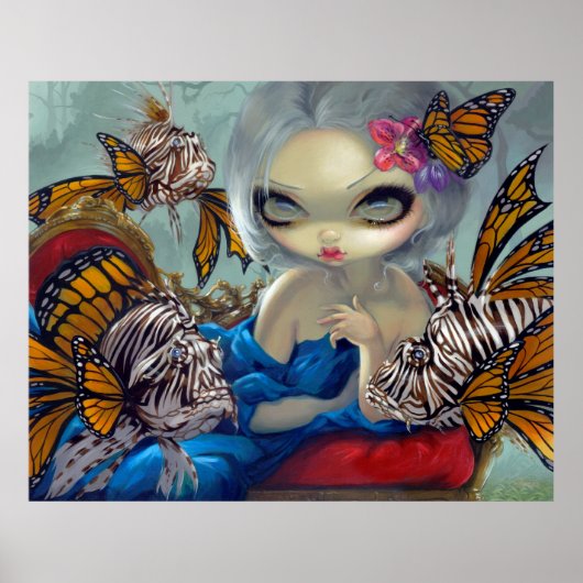 Poissons Volants: Le Poisson-Lion ART PRINT Rokoko Poster (Vorne)