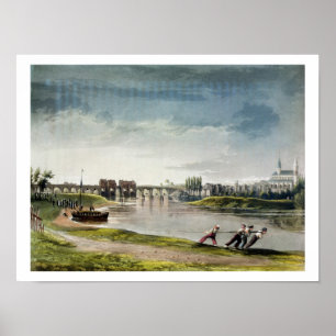 Poissy, from 'Views on the Seine', engraved by Tho Poster
