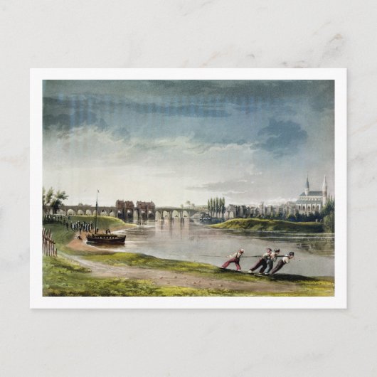 Poissy, von "View on the Seine", graviert von Tho Postkarte (Vorderseite)
