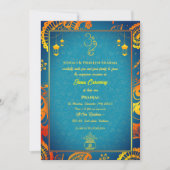 Poite Janeu Upanayanam Hindu Holy Thread Aquamarin Einladung (Vorderseite)