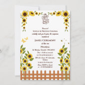 Poite Janeu Upanayanam Hindu Holy Thread Blue Gold Einladung (Vorderseite)
