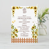 Poite Janeu Upanayanam Hindu Holy Thread Blue Gold Einladung (Stehend Vorderseite)