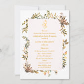 Poite Janeu Upanayanam Hindu Holy Thread Blue Gold Einladung (Vorderseite)